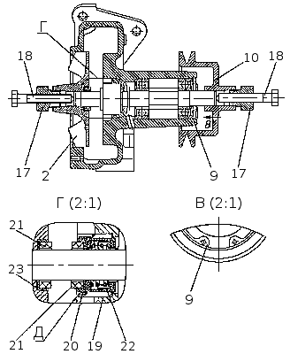 Сборка водяного насоса (помпы) Волги ГАЗ-3110